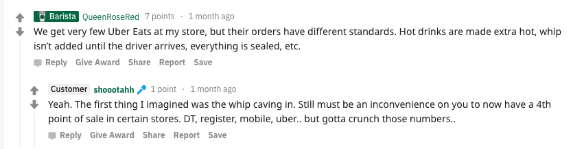 Via Reddit: https://www.reddit.com/r/starbucks/comments/ap0ve6/uber_eats_vs_starbucks/eg59txg/