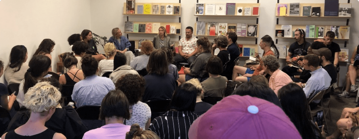 A standing-room only crowd for an event organized by Art + Museum Transparency titled “Art and Labor: What’s Next After a Summer of Struggle?” in Philadelphia on August 29, 2019.