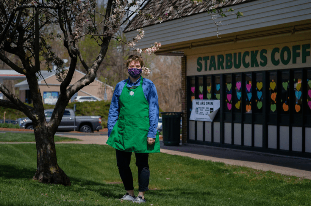Riley Breakell, a former Starbucks barista, who joined campaigns on Coworker.org.